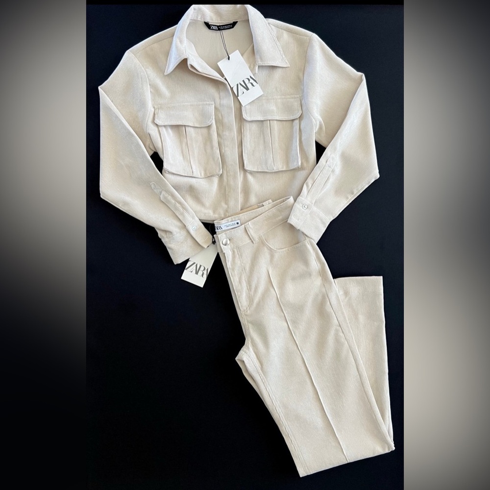 Zara Beige Corduroy Top and Pants - Picture 2 of 12